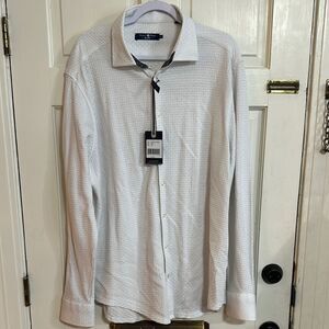NWT Stone Rose White patterned knit button down size xxl